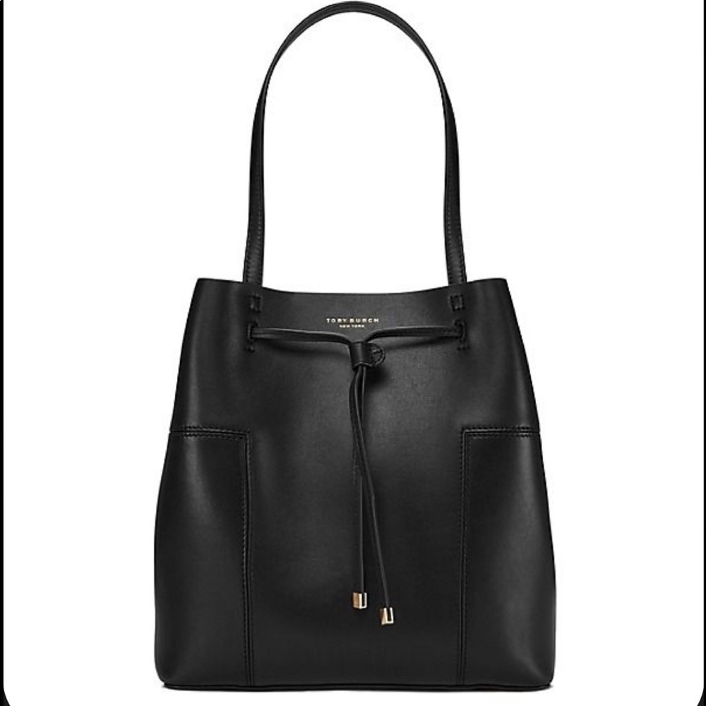 Tory Burch block t drawstring tote bag